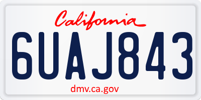 CA license plate 6UAJ843