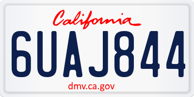 CA license plate 6UAJ844