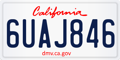CA license plate 6UAJ846