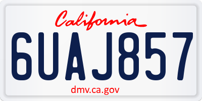 CA license plate 6UAJ857