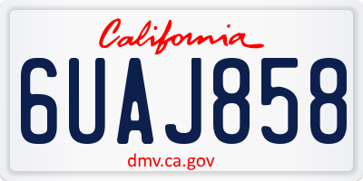 CA license plate 6UAJ858