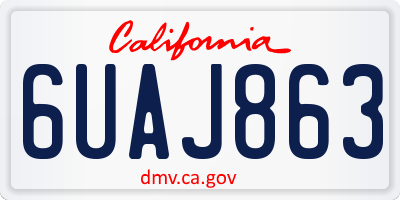 CA license plate 6UAJ863