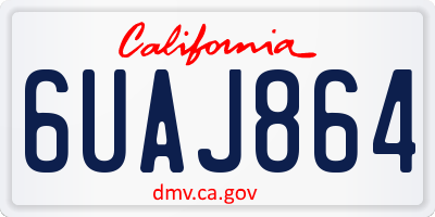 CA license plate 6UAJ864