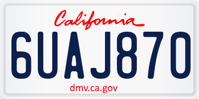 CA license plate 6UAJ870