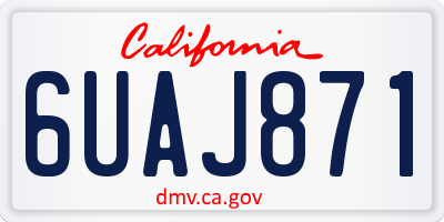 CA license plate 6UAJ871