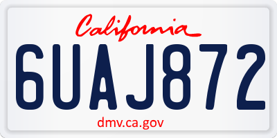 CA license plate 6UAJ872