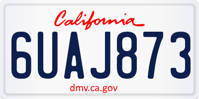 CA license plate 6UAJ873