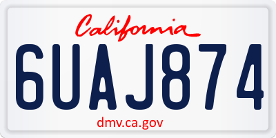 CA license plate 6UAJ874