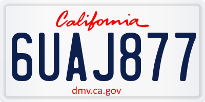 CA license plate 6UAJ877