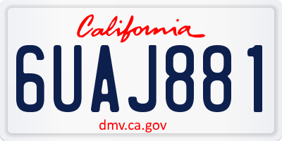 CA license plate 6UAJ881