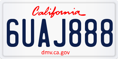 CA license plate 6UAJ888