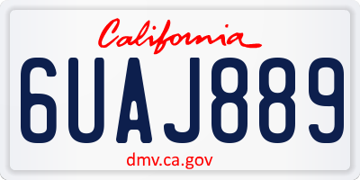 CA license plate 6UAJ889