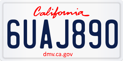 CA license plate 6UAJ890