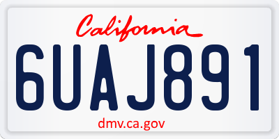 CA license plate 6UAJ891