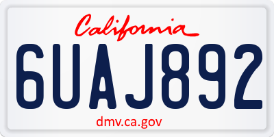 CA license plate 6UAJ892