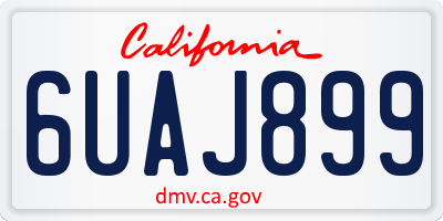 CA license plate 6UAJ899