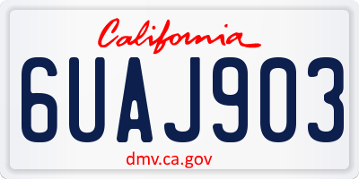 CA license plate 6UAJ903