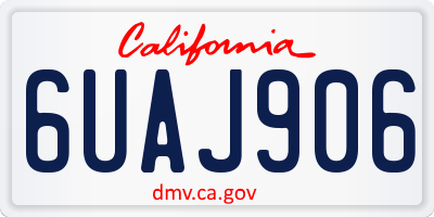 CA license plate 6UAJ906