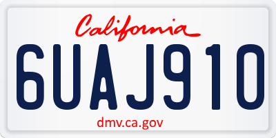 CA license plate 6UAJ910