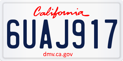 CA license plate 6UAJ917