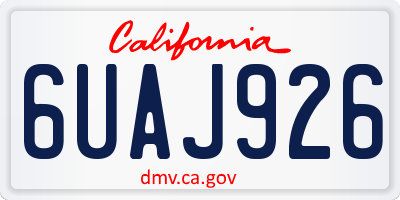 CA license plate 6UAJ926