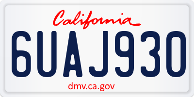 CA license plate 6UAJ930
