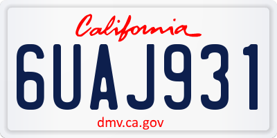 CA license plate 6UAJ931
