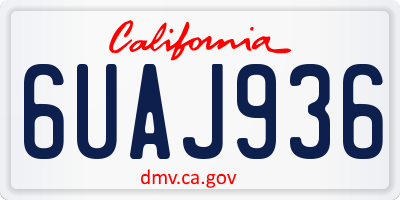 CA license plate 6UAJ936