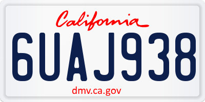 CA license plate 6UAJ938