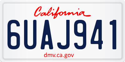 CA license plate 6UAJ941