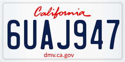 CA license plate 6UAJ947