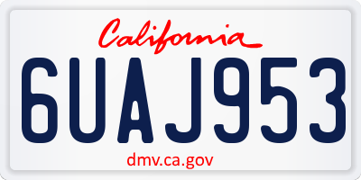 CA license plate 6UAJ953