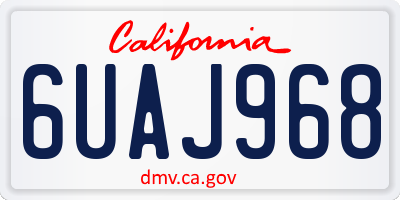 CA license plate 6UAJ968