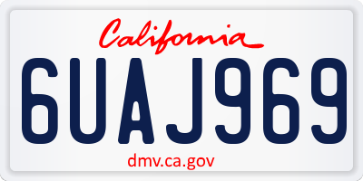 CA license plate 6UAJ969