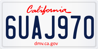 CA license plate 6UAJ970