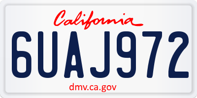 CA license plate 6UAJ972
