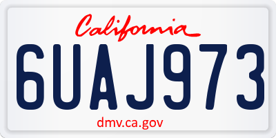 CA license plate 6UAJ973