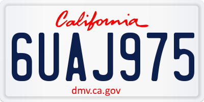 CA license plate 6UAJ975