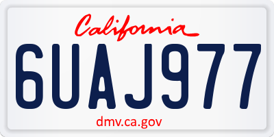 CA license plate 6UAJ977