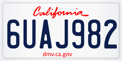 CA license plate 6UAJ982