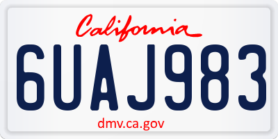 CA license plate 6UAJ983