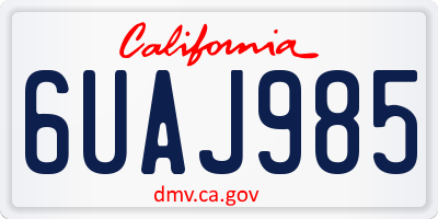 CA license plate 6UAJ985