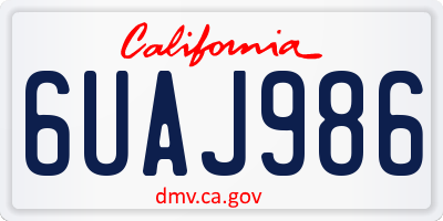 CA license plate 6UAJ986