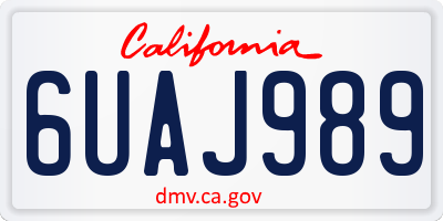 CA license plate 6UAJ989
