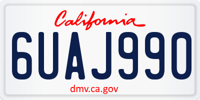 CA license plate 6UAJ990
