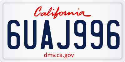CA license plate 6UAJ996