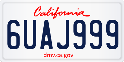 CA license plate 6UAJ999