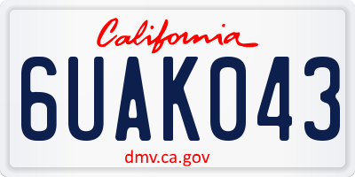 CA license plate 6UAK043