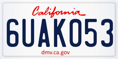 CA license plate 6UAK053