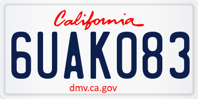 CA license plate 6UAK083
